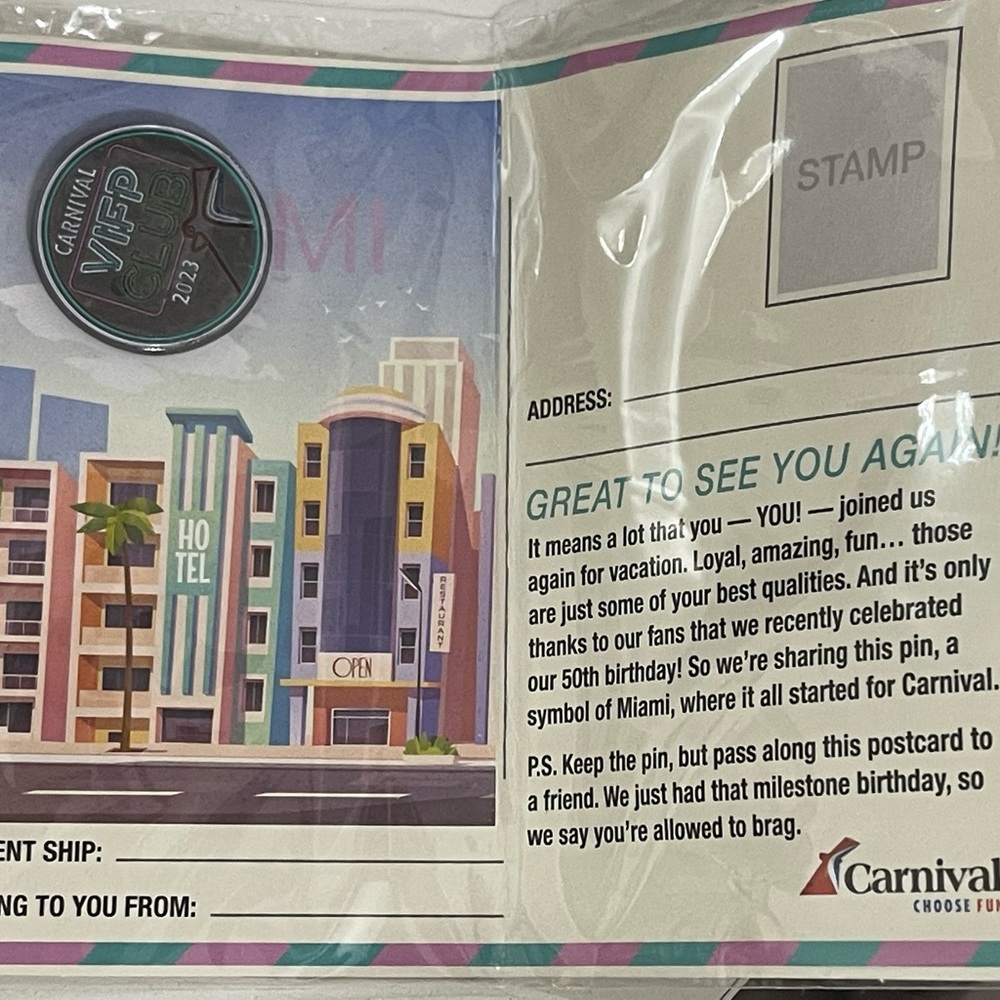 Carnival Cruise Pin